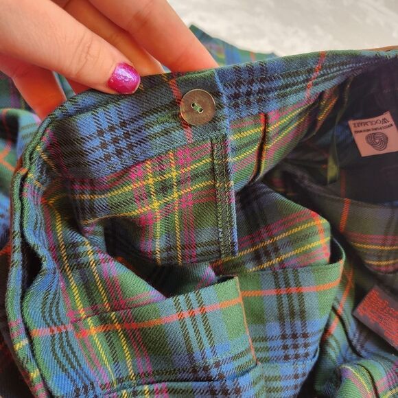 VTG Ralph Lauren Wool Tartan Plaid Pleated Belted Wrap Mini Skirt Sz 10 - Picture 6 of 13